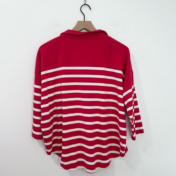 Vineyard Vines Casual Knits Striped Deluxe Tee Red White Preppy size Medium - Picture 2 of 6